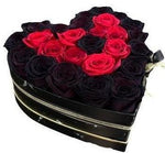 Luxury Black Love Heart Box - Flowers Box London