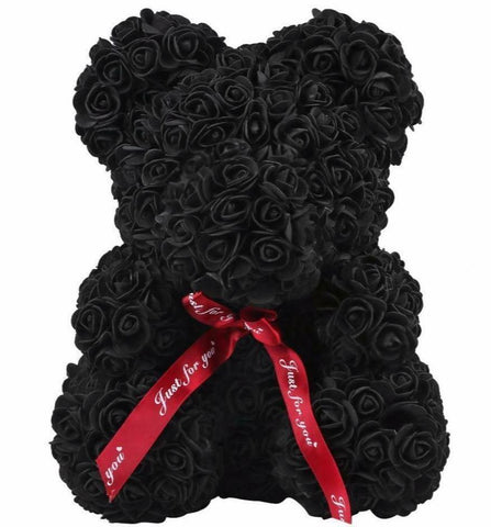 Luxury Black Rose Teddy Bear - Flowers Box London