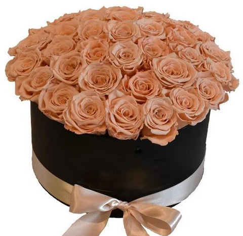 Luxury Cappuccino Roses Hat Box