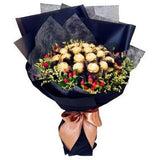 Luxury Chocolate Bouquet with Red Hypericum - Flowers Box London