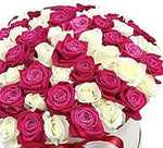 Luxury Deep Pink and White Roses Hat Box