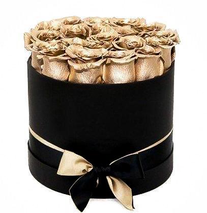 Luxury Gold Roses Box - Flowers Box London