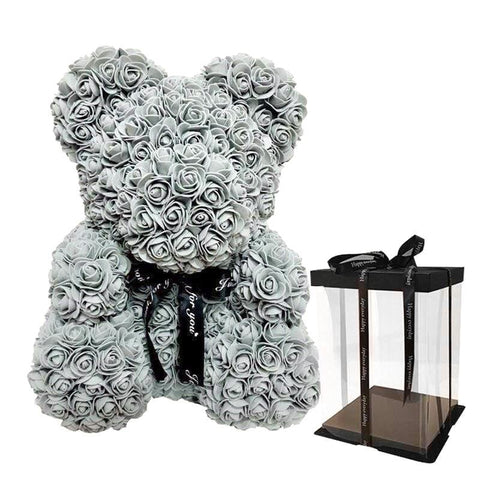 Grey Rose Teddy Flowers with delivery in UK – Flowers Box London