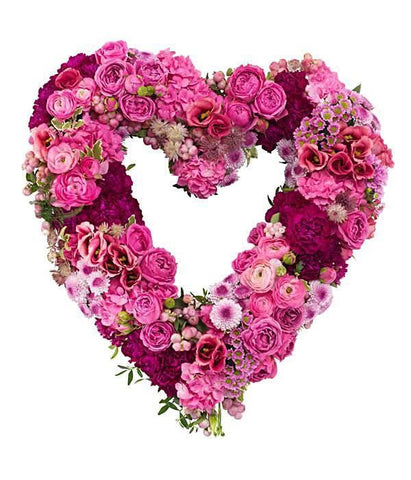 Luxury Large Pink Open Heart - Flowers Box London