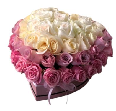 Luxury Pastel Gradient Heart Box - Flowers Box London