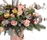 Luxury Pastel Pink Festive Hat Box - Flowers Box London