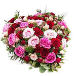 Luxury Pink & Red Roses Heart