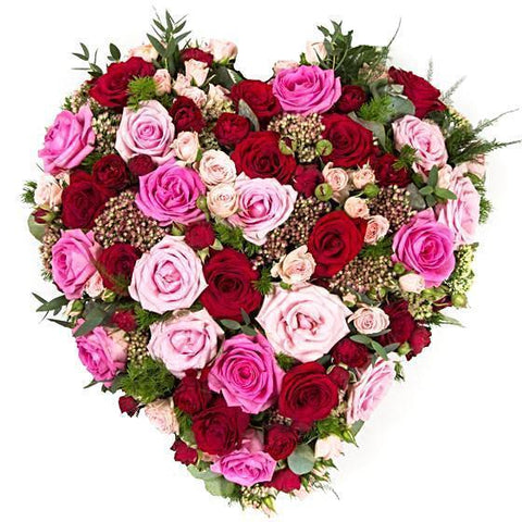 Luxury Pink & Red Roses Heart