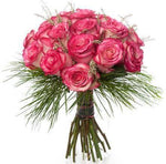 Luxury Pink Roses with Heather Bouquet