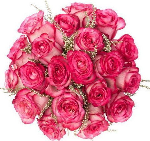 Luxury Pink Roses with Heather Bouquet