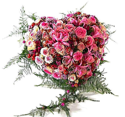 Luxury Pink Shades Roses Heart