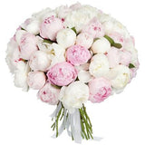 Luxury Pink & White Peonies Bouquet - Flowers Box London