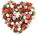 Luxury Pink - White - Red Roses Heart