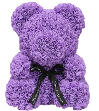 Luxury Purple Rose Teddy Bear - Flowers Box London
