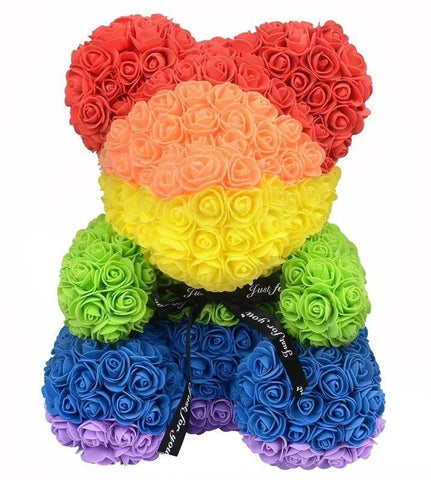 Luxury Rainbow Rose Teddy Bear