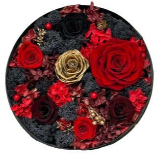 Luxury Red and Black Roses in a Box - Flowers Box London