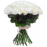 Luxury White Roses Bouquet - Flowers Box London