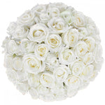 Luxury White Roses Bouquet - Flowers Box London