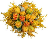Mimosa and Double Tulips Bouquet - Flowers Box London
