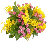 Mimosa with Spray Roses Bouquet - Flowers Box London