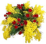 Mimosa with Spray Roses Bouquet - Flowers Box London