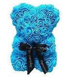 Mini Luxury Blue Rose Teddy Bear - Flowers Box London