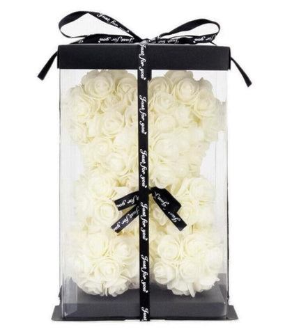 Mini Luxury Cream Rose Teddy Bear - Flowers Box London