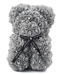 Mini Luxury Gray with Diamonds Rose Teddy Bear - Flowers Box London