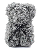 Mini Luxury Gray with Diamonds Rose Teddy Bear - Flowers Box London