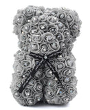 Mini Luxury Gray with Diamonds Rose Teddy Bear
