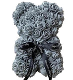 Mini Luxury Grey Rose Teddy Bear - Flowers Box London