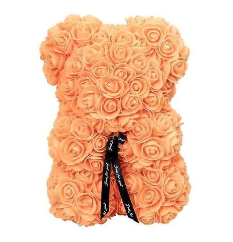 Mini Luxury Orange Rose Teddy Bear