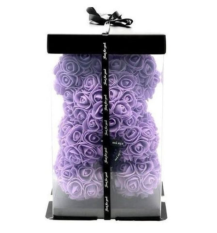 Mini Luxury Purple Rose Teddy Bear - Flowers Box London