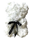 Mini Luxury White Rose Teddy Bear