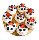 Mini Meringues with Cream and Fresh Fruit - Flowers Box London