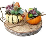 Mini Pumpkin Arrangement on Wooden Slice - Flowers Box London