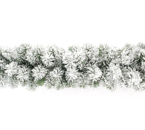 Natural Fresh Garland with Artificial Snow - Flowers Box London