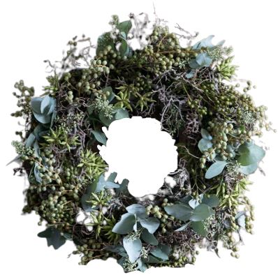 Natural Green Wreath with Eucalyptus