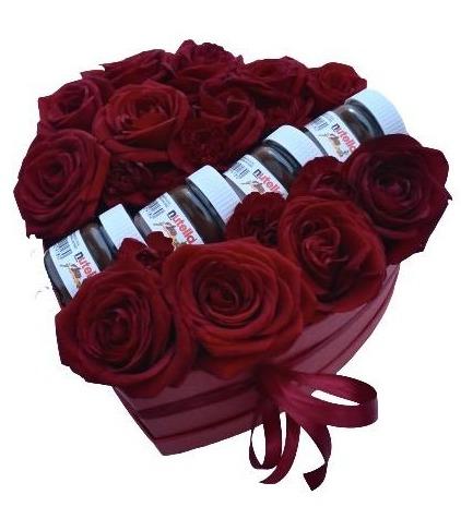 Nutella and Roses in a Box - Flowers Box London