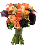 Orange and Burgundy Bridal Bouquet