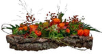 Orange and Green Cork - boat Arrangement - Flowers Box London