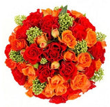 Orange and Red Roses Bridal Bouquet