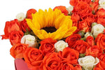Orange and Sunflowers Heart Box