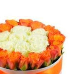 Orange and White Roses Hat Box