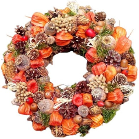 Orange Autumn Door Wreath