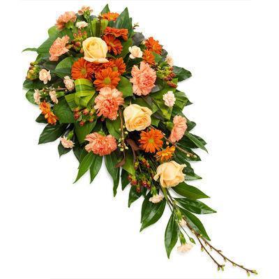 Orange Funeral Spray - Flowers Box London