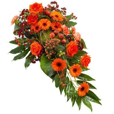Orange Gerbera Funeral Spray - Flowers Box London