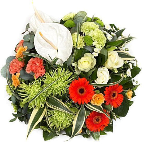 Orange & Green Posy - Flowers Box London
