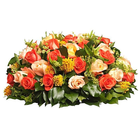 Orange & Peach Roses Posy - Flowers Box London