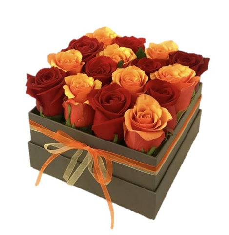 Orange & Red Roses Signature Box